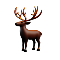 reindeer 3d rendering icon illustration png