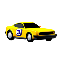 carrera coche 3d representación icono ilustración png