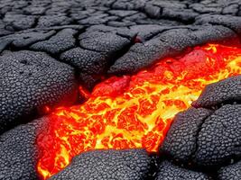 close up red hot lava texture photo