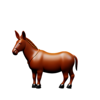 donkey 3d rendering icon illustration png