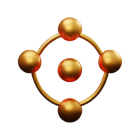 átomo 3d representación icono ilustración png