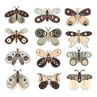 dibujos animados conjunto de mariposas vector