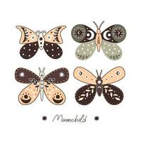 Cartoon magical butterflies vector