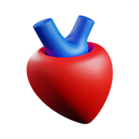 humano real corazón 3d representación icono ilustración png