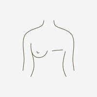 icono mujer después mastectomía. pecho cáncer. vector ilustración.