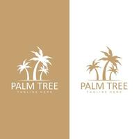 Coconut Tree Logo, Palm Tree Sunset Beach Vector, Elegant Minimalist Simple Design, Symbol Template Icon vector