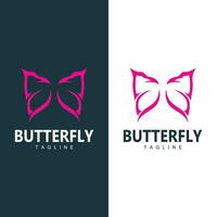 Butterfly Logo, Animal Design With Beautiful Wing Symbol Template vector