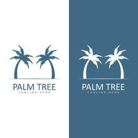 Coco árbol logo, palma árbol puesta de sol playa vector, elegante minimalista sencillo diseño, símbolo modelo icono vector