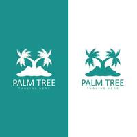 Coconut Tree Logo, Palm Tree Sunset Beach Vector, Elegant Minimalist Simple Design, Symbol Template Icon vector