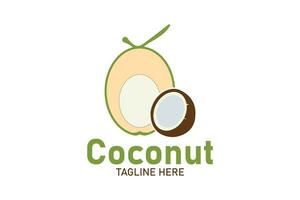 Simple Coconut logo design template. Vector Illustration
