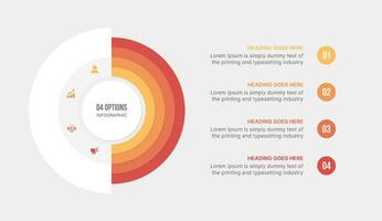 cuatro opciones pasos circulo infografía modelo diseño vector