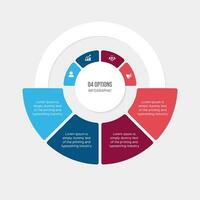 Circle Infographic Template Design With 4 Steps, Process Workflow Diagram vector