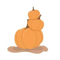 Three cute pumpkins halloween illustration vector