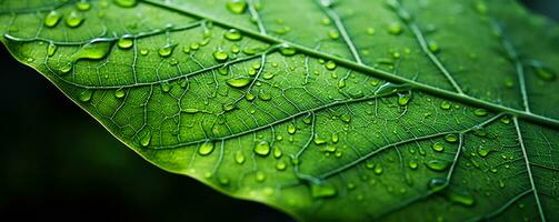 Superb macro perspective displaying the complex veins and patterns of a leaf photo