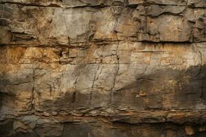 Rocky cave wall textures up close background with empty space for text photo