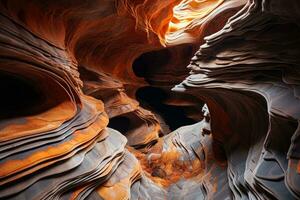 Macro images showcasing intricate rock formations inside mountain caves photo