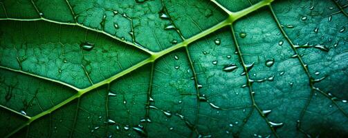 Macro view of leaf vein patterns background with empty space for text photo