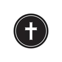 Christian cross icon vector