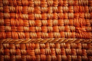Detailed macro shot of woven fabric texture isolated on a gradient background photo