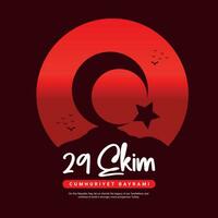 29 Ekim Cumhuriyet bayrami kutlu olsun means National Republic Day of turkey celebration Social Media Post Template Design vector