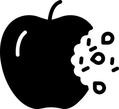 sólido icono para mordedura vector