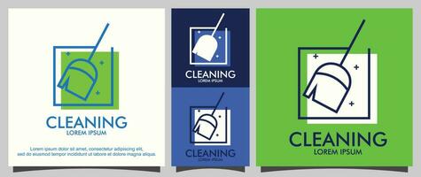 Tools used for cleaning  template logo vector