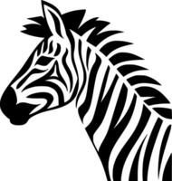 Zebra - Black and White Isolated Icon - Vector illustration