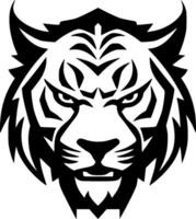 Tigre - negro y blanco aislado icono - vector ilustración