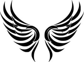 Angel Wings - Black and White Isolated Icon - Vector illustration