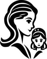 Mom - Black and White Isolated Icon - Vector illustration