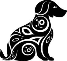 Dog, Black and White Vector illustration