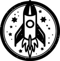 Rocket - Minimalist and Flat Logo - Vector illustration