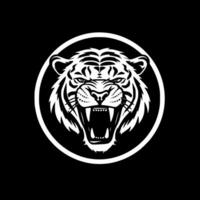 Tigre - negro y blanco aislado icono - vector ilustración