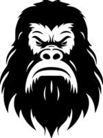 Bigfoot, Black and White Vector illustration