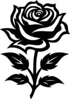 Rose - Black and White Isolated Icon - Vector illustration