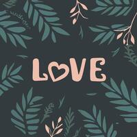 English word love font design vector