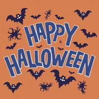 Happy halloween typography poster and element design vector