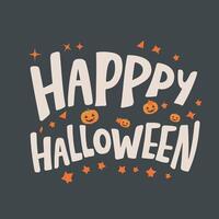 Happy halloween typography poster and element design vector