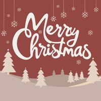 Merry Christmas font poster design vector