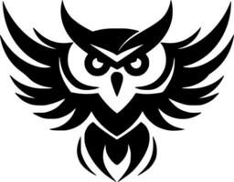 Owl - Black and White Isolated Icon - Vector illustration