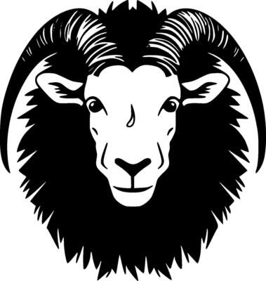 Sheep - Black and White Isolated Icon - Vector illustration