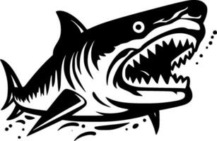 Shark, Black and White Vector illustration