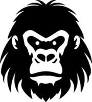 Gorilla, Black and White Vector illustration