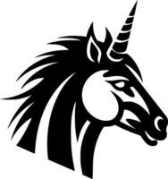 Unicorn, Black and White Vector illustration