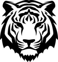 Tigre - negro y blanco aislado icono - vector ilustración