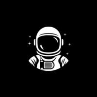 astronauta - negro y blanco aislado icono - vector ilustración