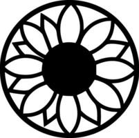 Sunflower - Black and White Isolated Icon - Vector illustration