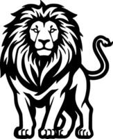 Lion, Black and White Vector illustration