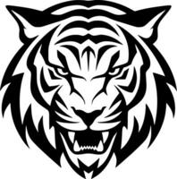 Tigre - negro y blanco aislado icono - vector ilustración