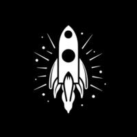 Rocket, Black and White Vector illustration